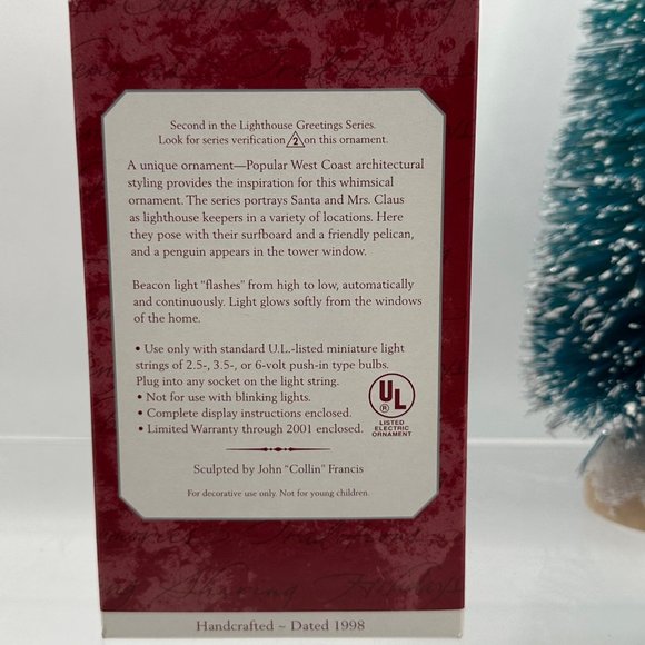 Hallmark Keepsake Ornament Lighthouse Greetings Magic Collectors Series Light Up - Picture 10 of 12